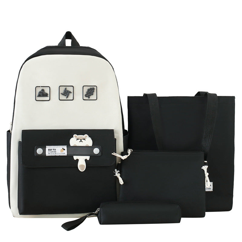 Student books, casual 4-piece backpack