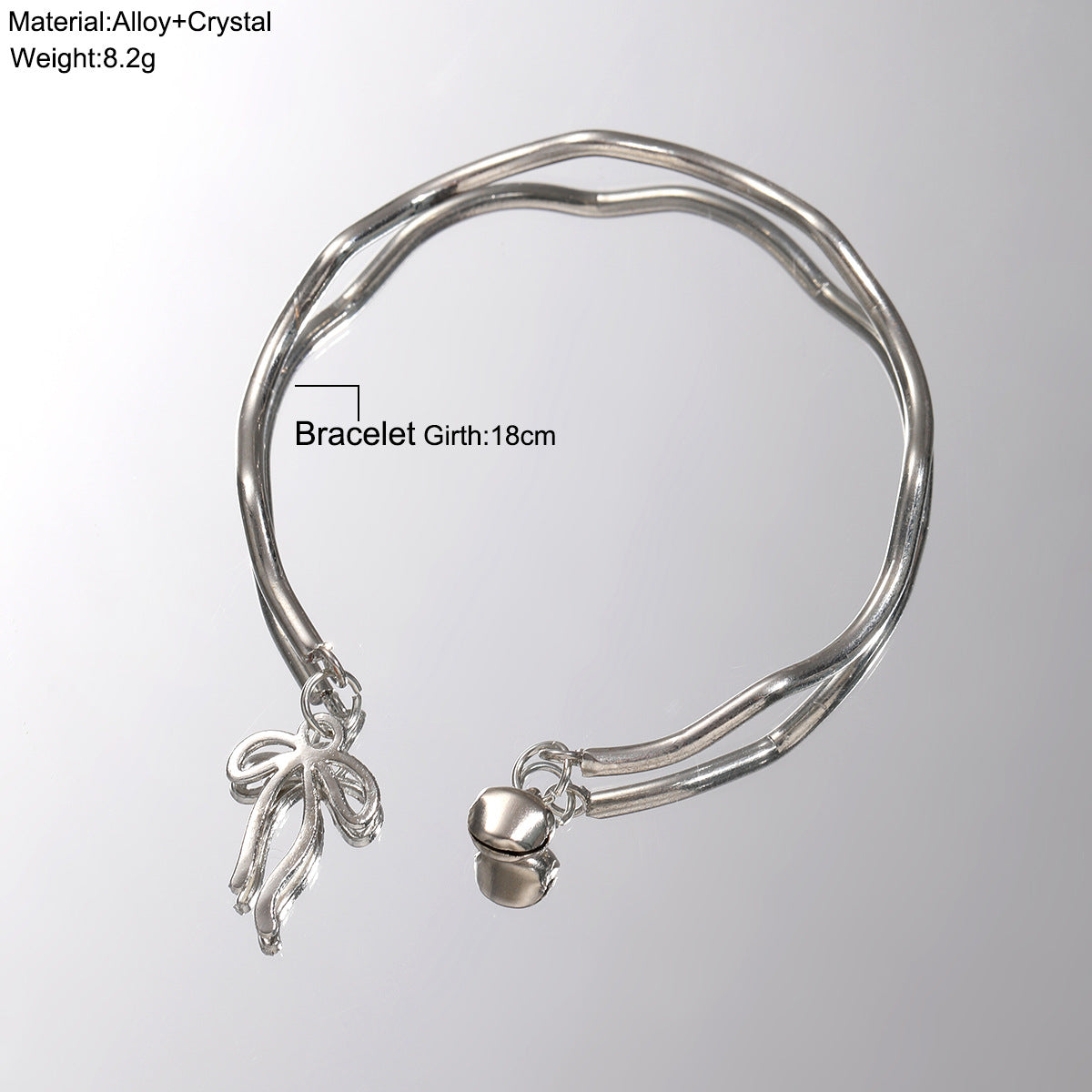 Pulsera de campana con lazo de plata