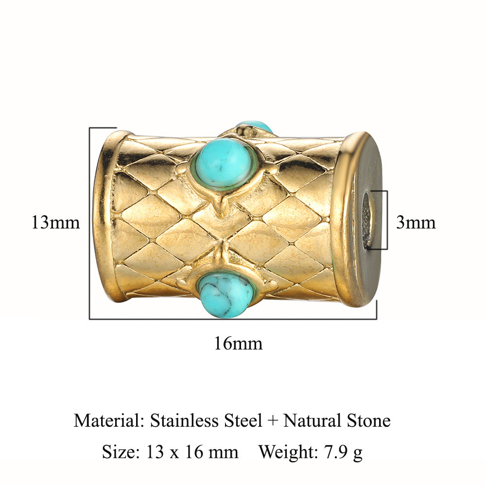 Turquoise Stainless Steel Beaded Sun Tube