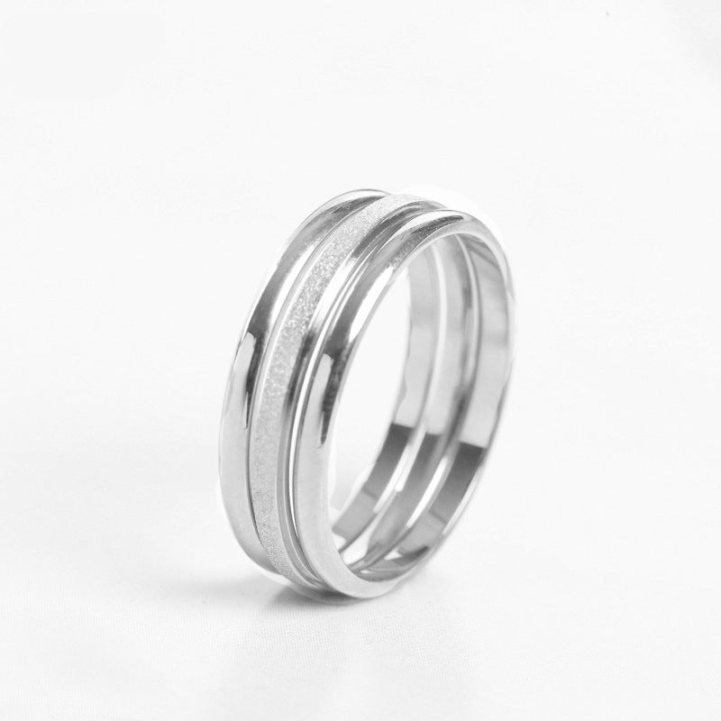Titanium Steel Matte Couple Ring