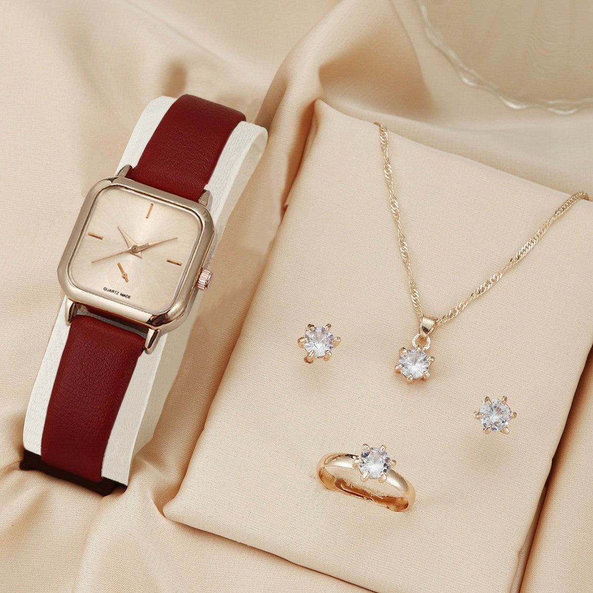 Watch Alloy Rhinestone Jewelry Set