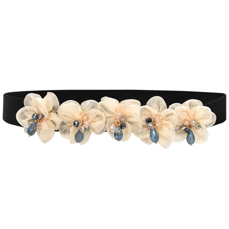 Stylish sparkling rhinestone elastic belt