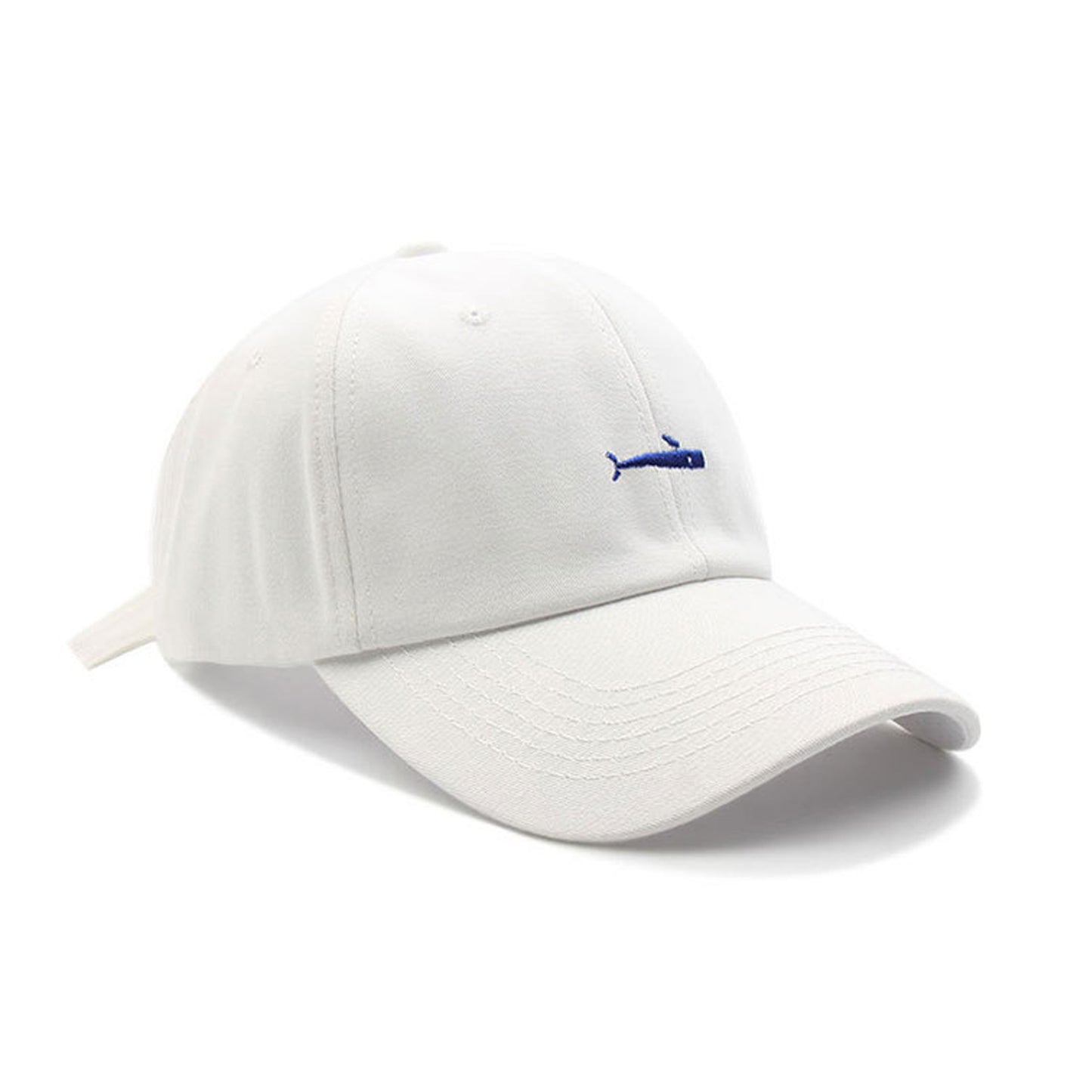 Whale Embroidered Cotton Baseball Cap