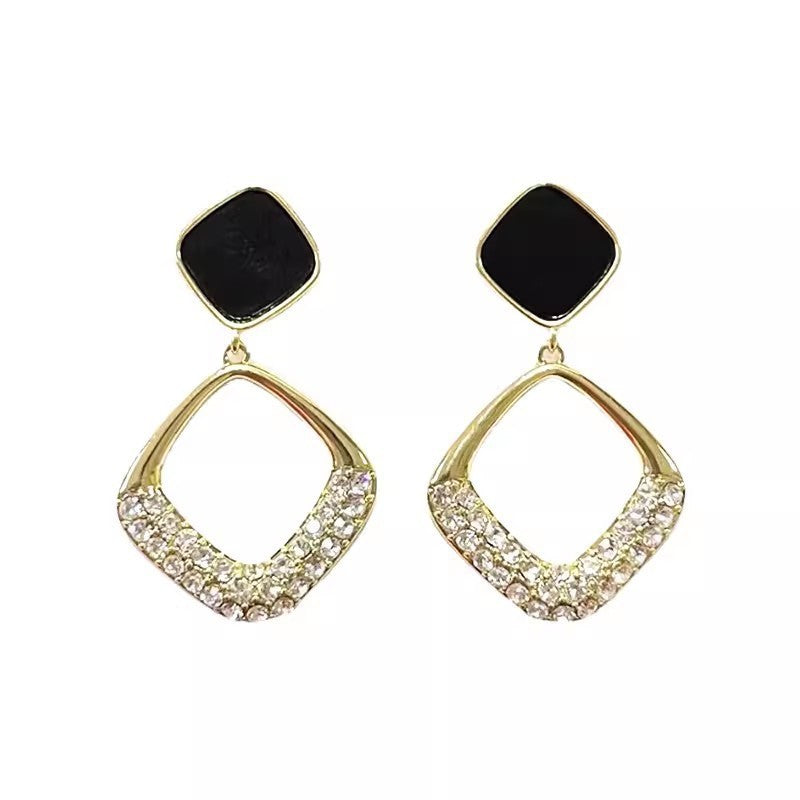 Geometric diamond earrings