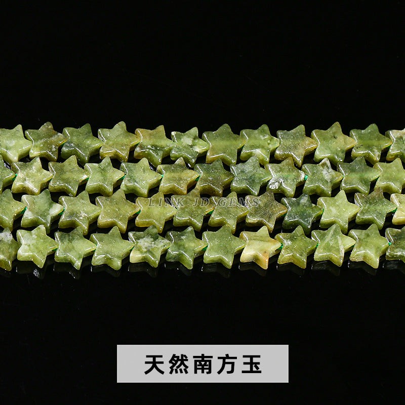 Cuentas sueltas de pentagrama de cristal natural de 6 mm