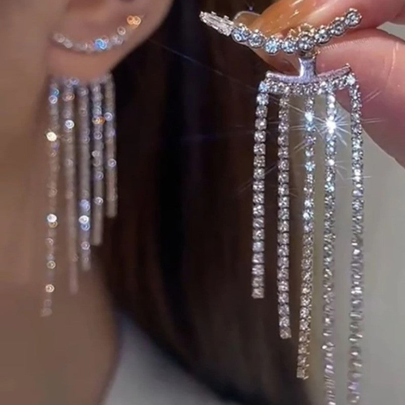 Diamond Tassel Temperament Earrings