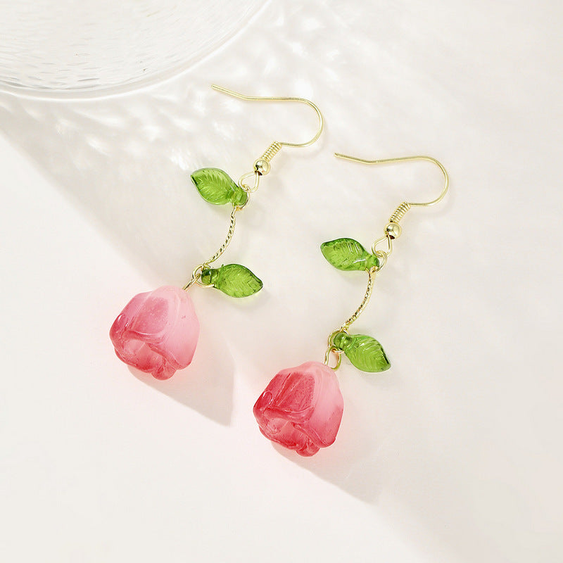 Tulip leaf earrings