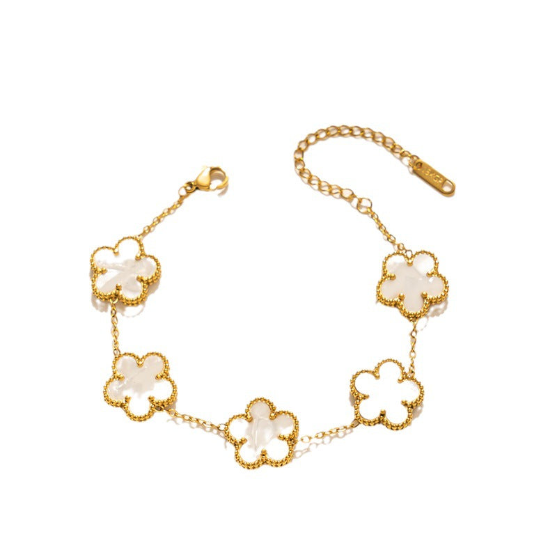 Western Style Plum Blossom Double-Sided Bracelet