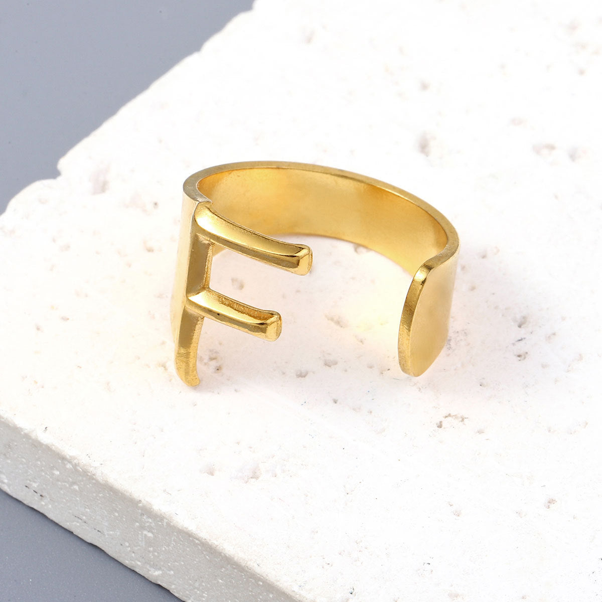 Titanium steel 26 English letter open ring