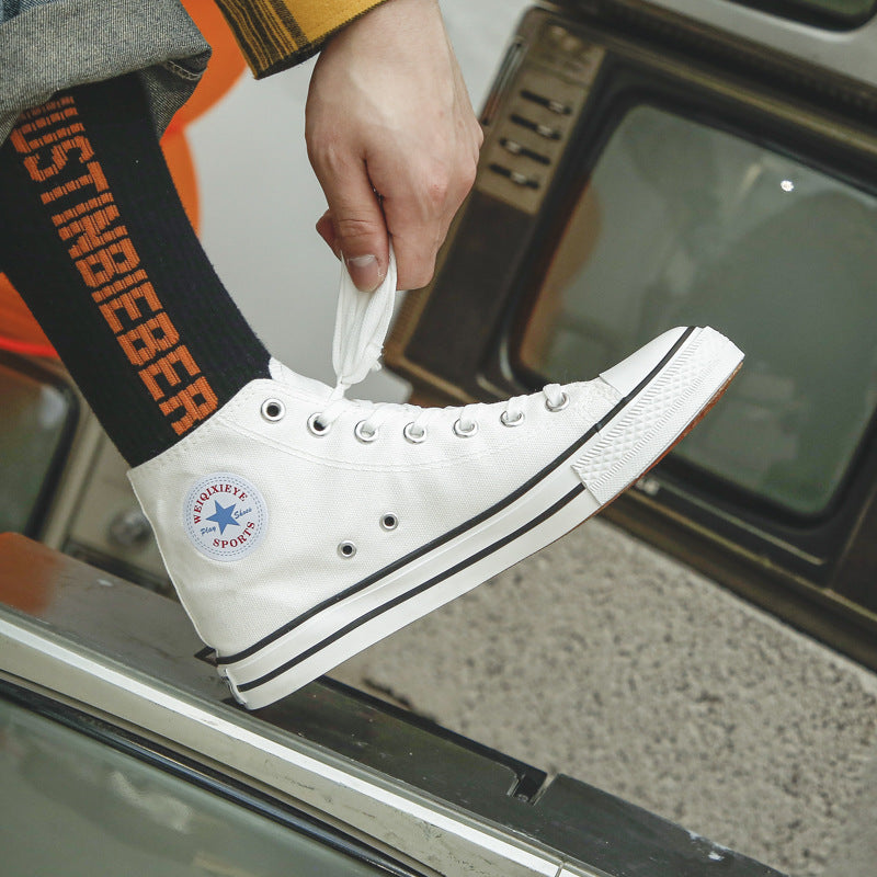1 Zapatos de lona clásicos para hombre, estilo coreano, informal unisex
