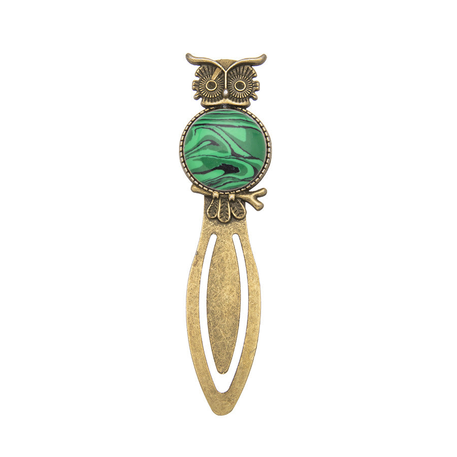 Vintage Owl Bookmark Handmade Agate Slice Bookmark
