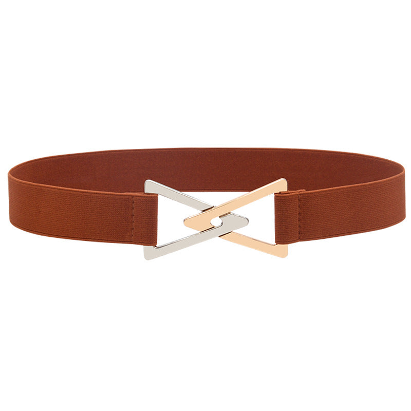 Pleated elastic thin belt ladies