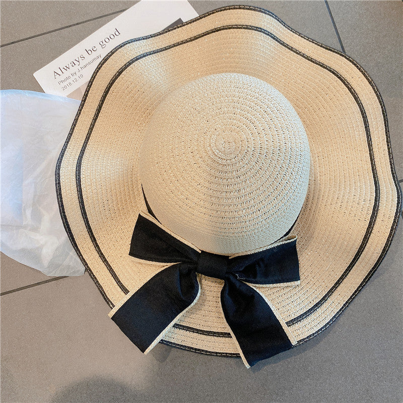 Sombrero de paja para mujer, protección UV para playa, verano y exterior
