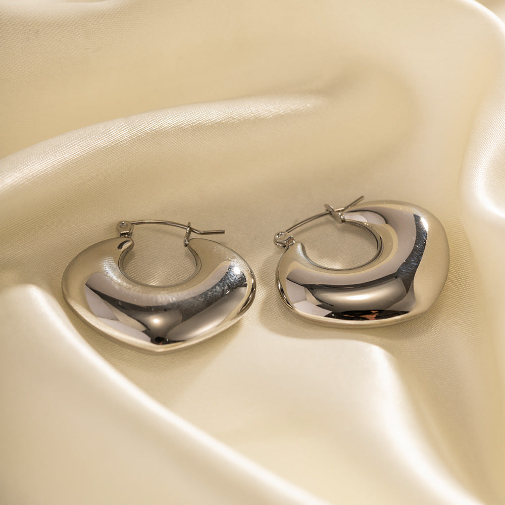 French light luxury chubby hollow earrings