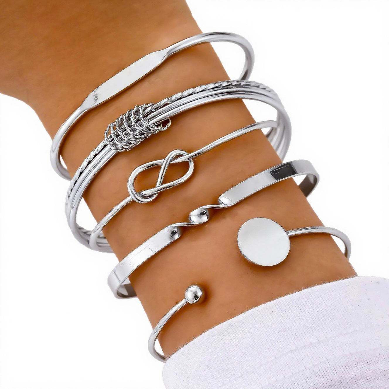 Retro Metal Rhombus Bracelet Set