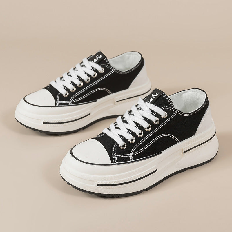 Zapatos de lona de suela gruesa de moda 2023 para mujer