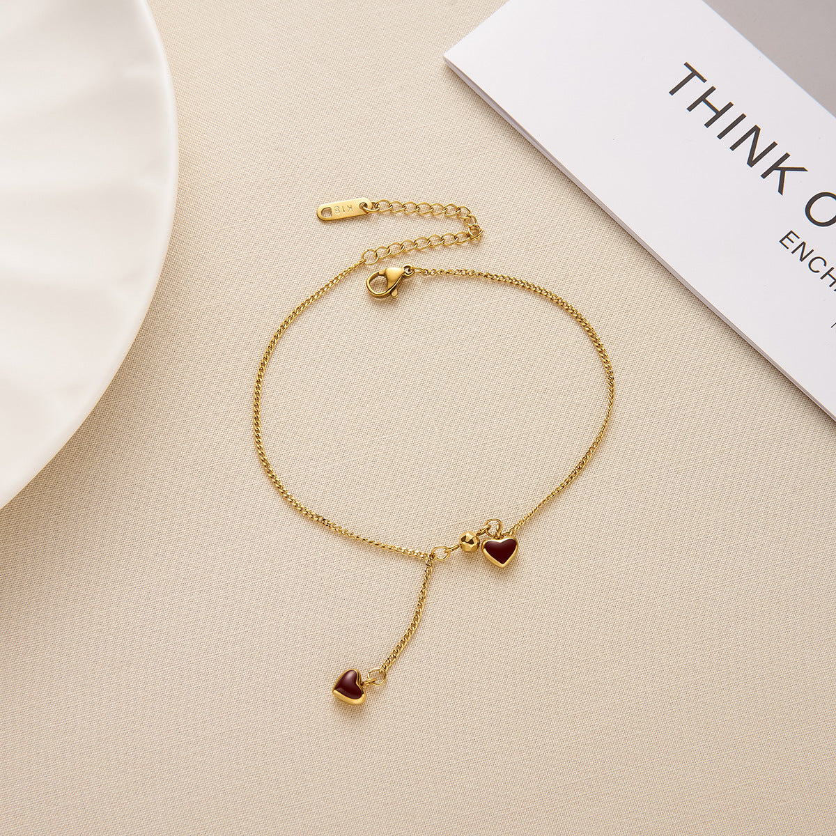 18K Gold Double Heart Necklace