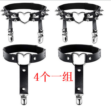 Punk heart-shaped cortical leg rings