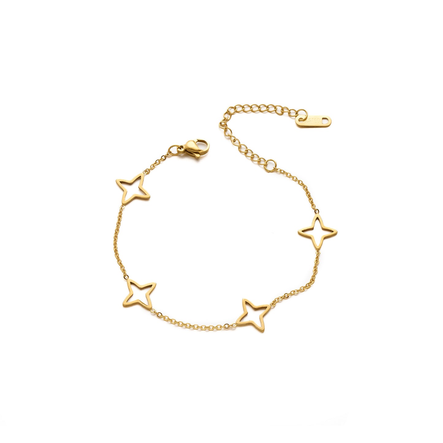 Women's Hollow Star Titanium Steel Bracelet — 18K Gold-Plated, Non-Fading