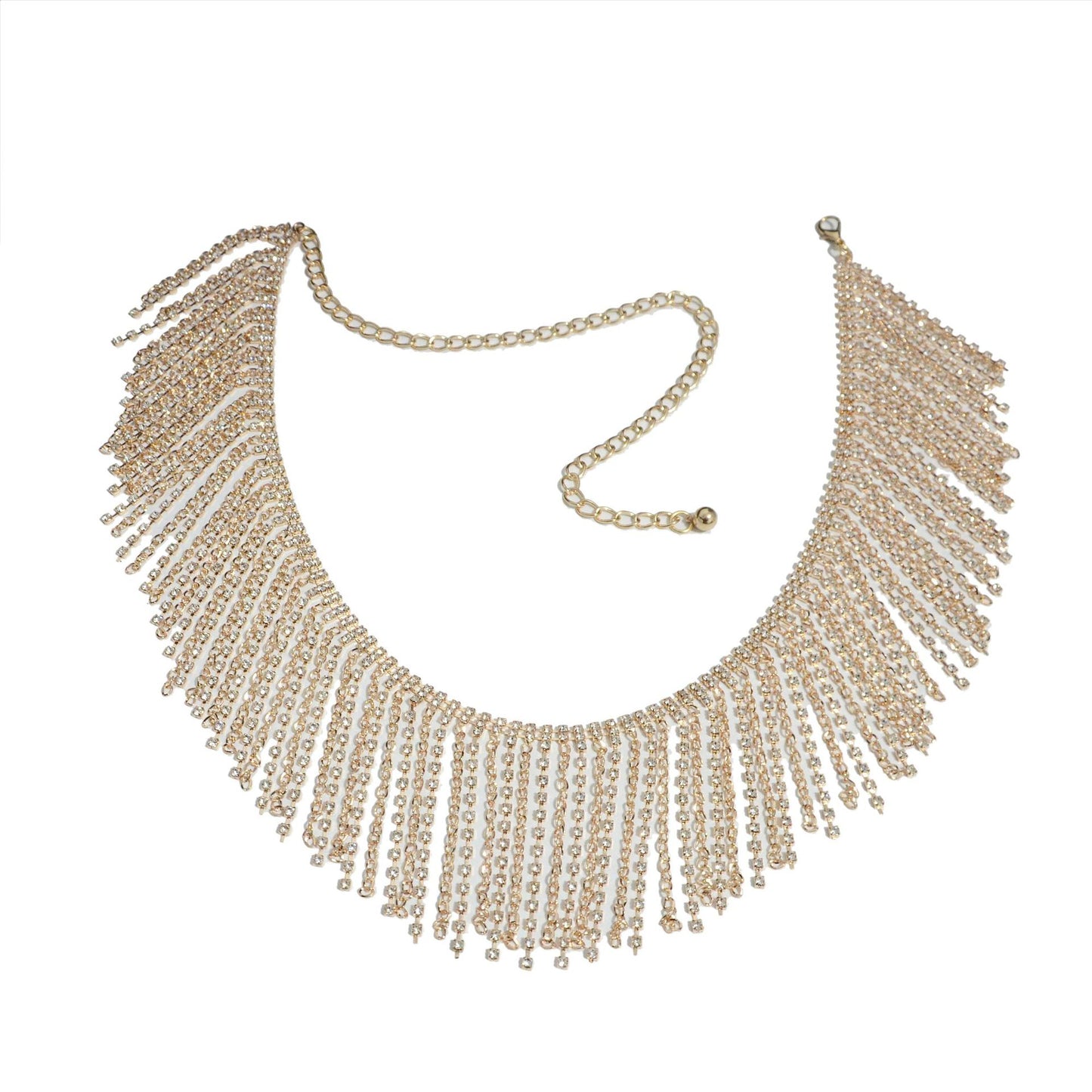 Rhinestone inlaid belly dance waist chain