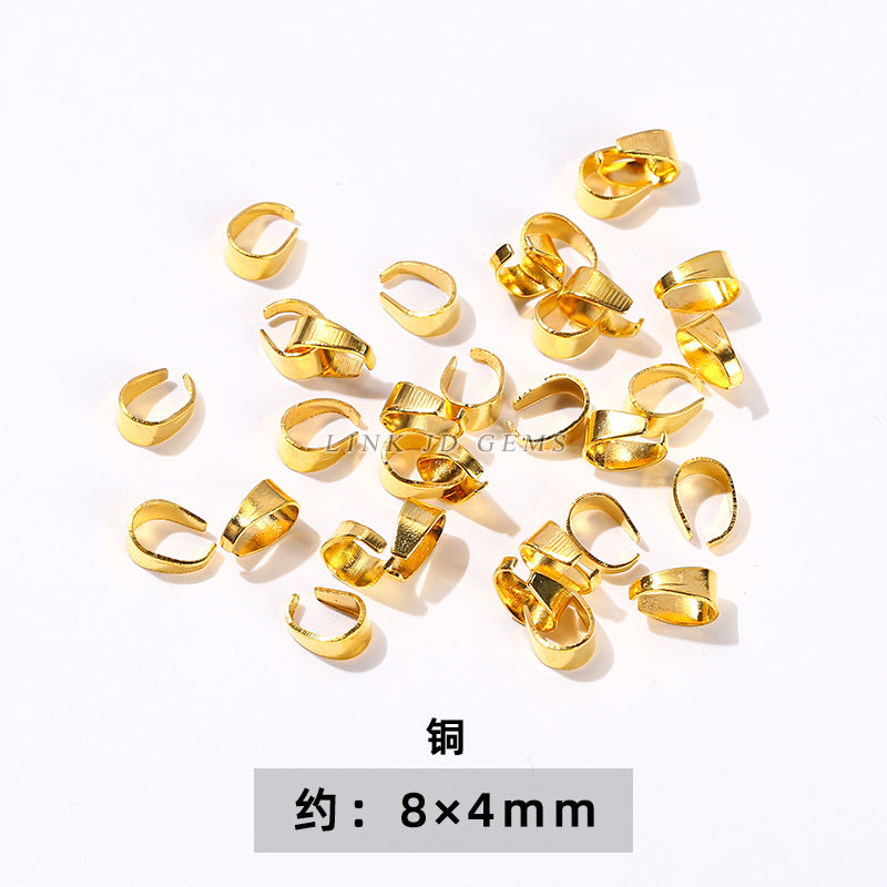 14/18K gold nine-character needle ball needle flower holder copper ring heart shape