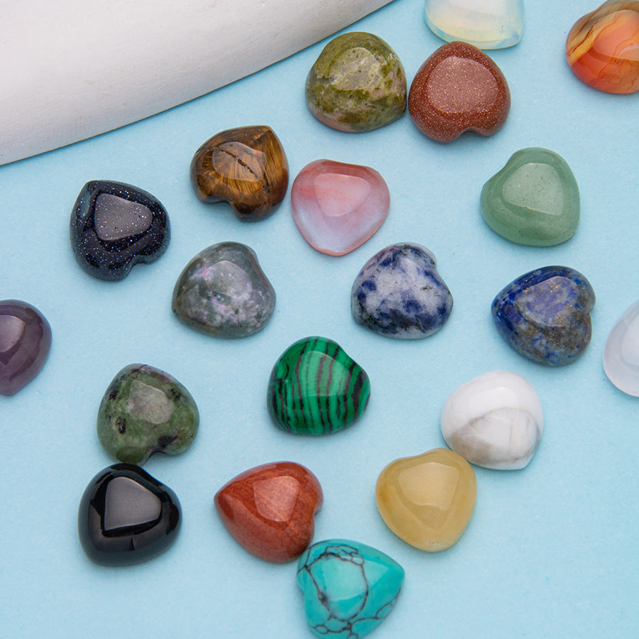 10MM love heart shaped crystal agate love ring face