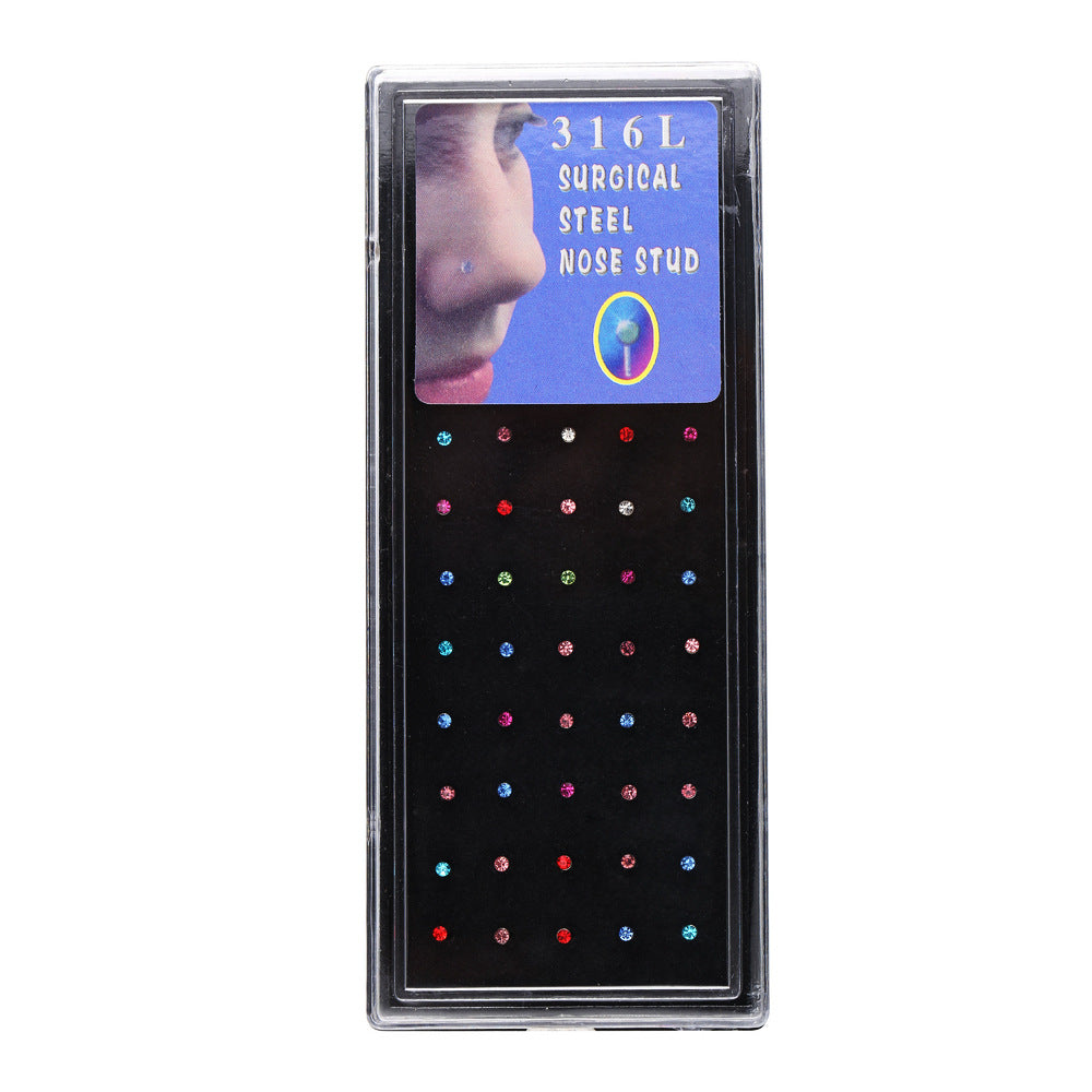 Aro para piercing de nariz de acero inoxidable de 1,8 mm, 60 unidades por caja