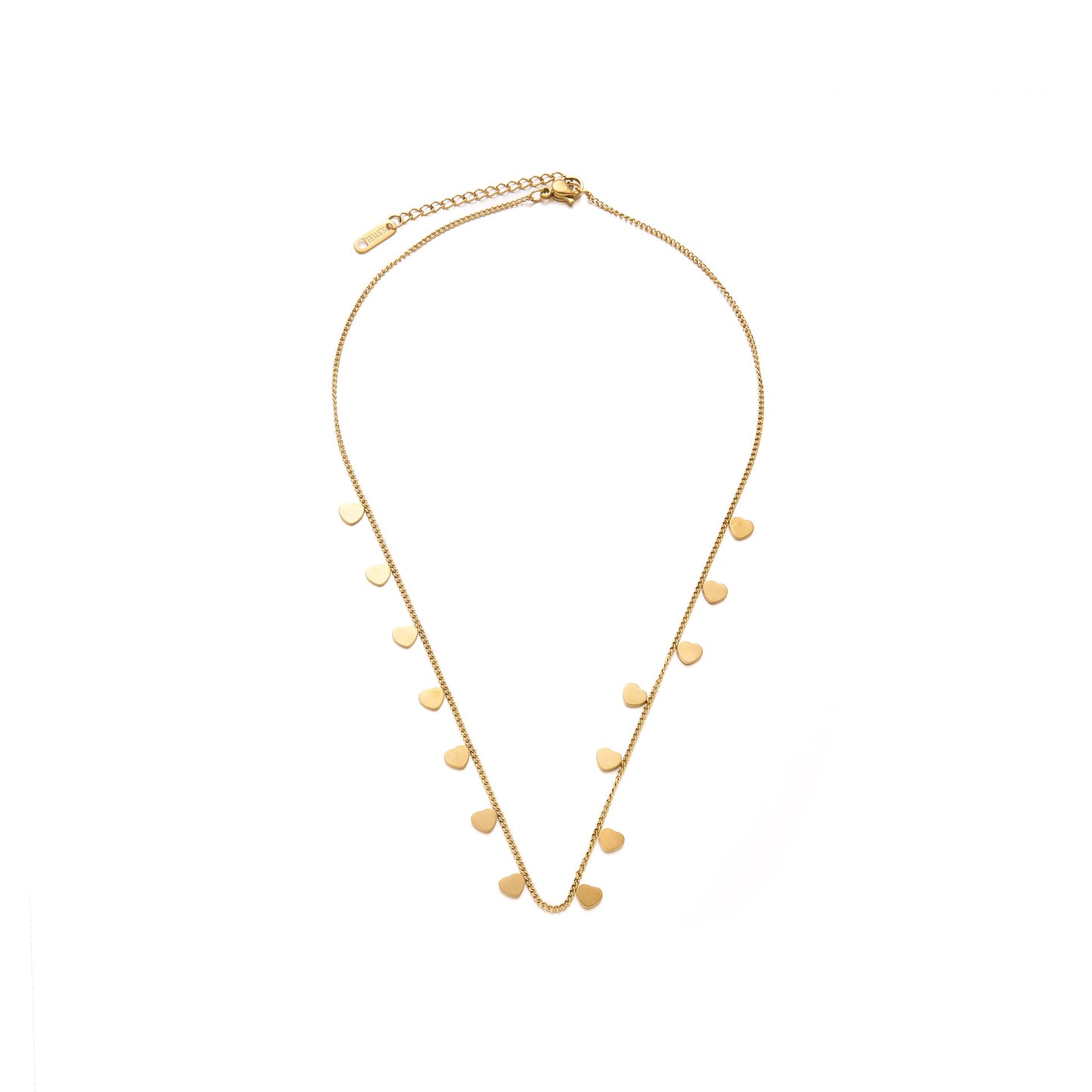 18K Gold-Plated Titanium Steel Multi-Heart Collarbone Necklace