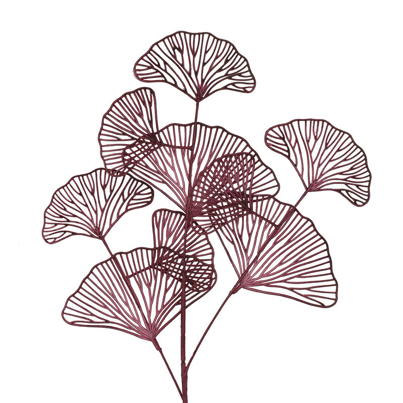 Simulation fan blade 3 forks golden ginkgo leaf simulation flower
