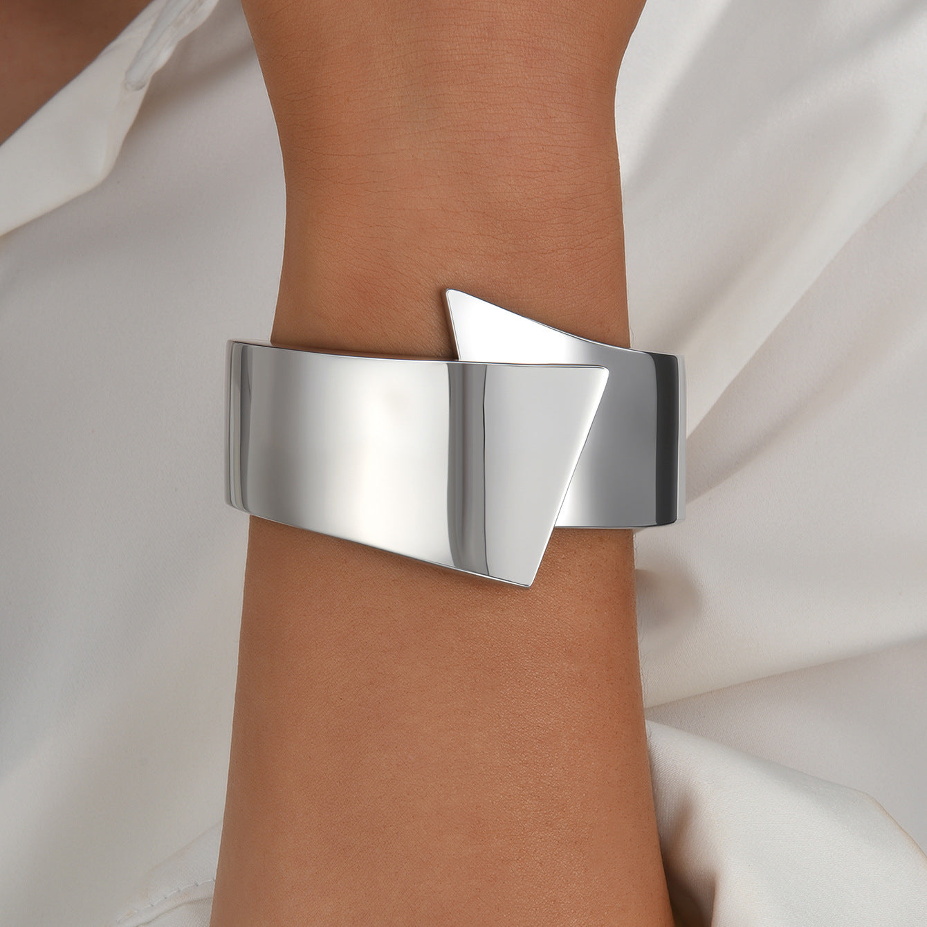 Spring Alloy Wide Bracelet