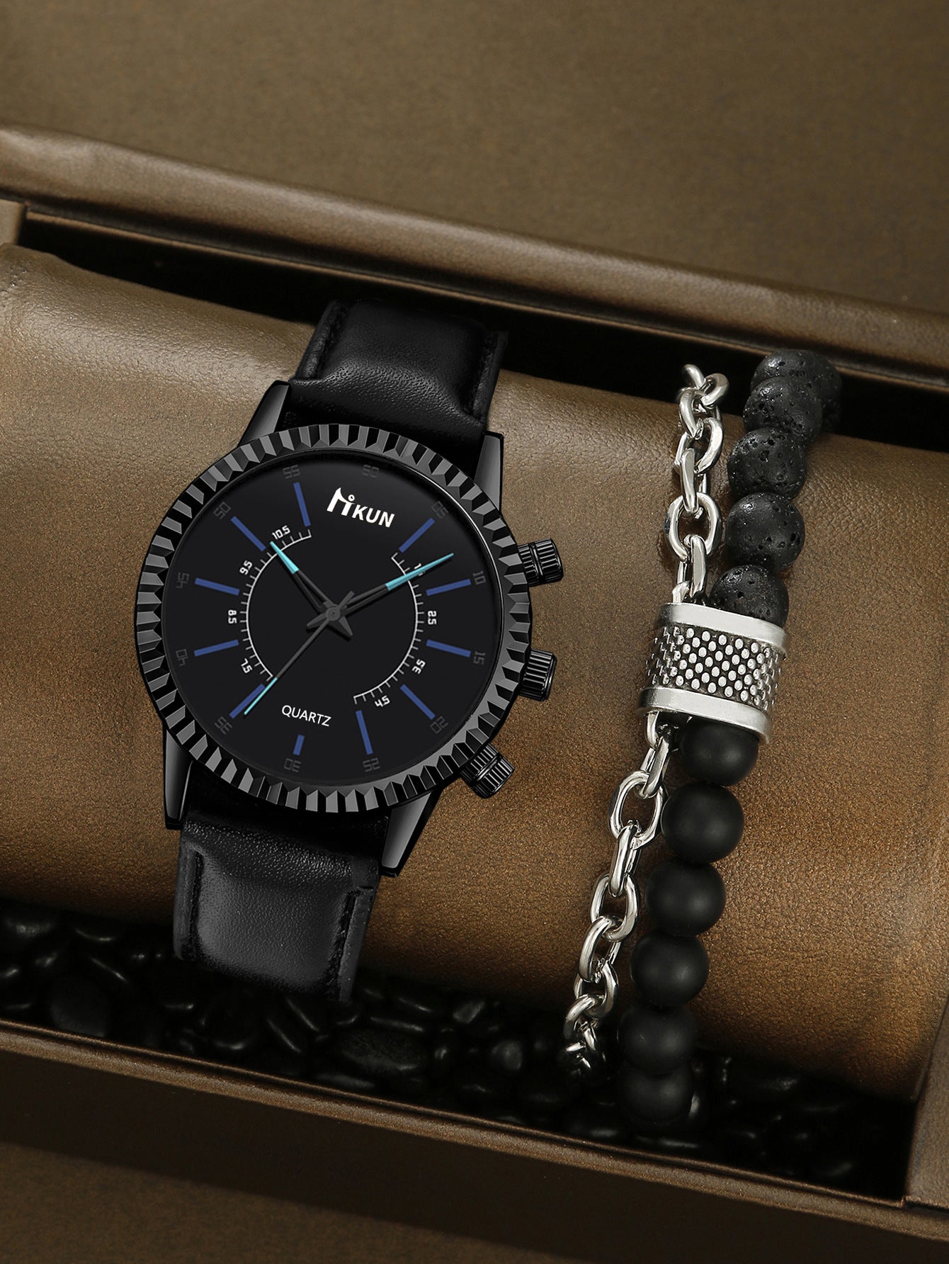 Watch Beaded Alloy Bracelet Set