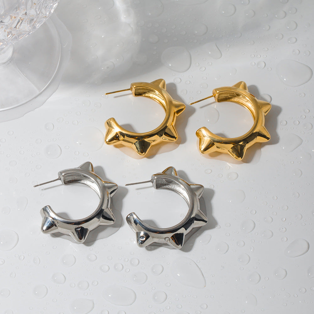 Titanium steel punk earrings