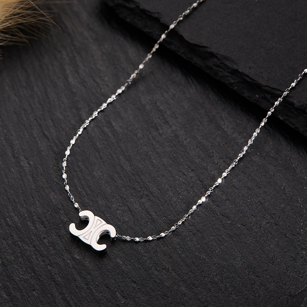 Silver Titanium Steel Necklace Strip