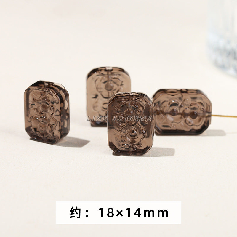 Obsidian carving ice obsidian nine-tailed fox loose beads