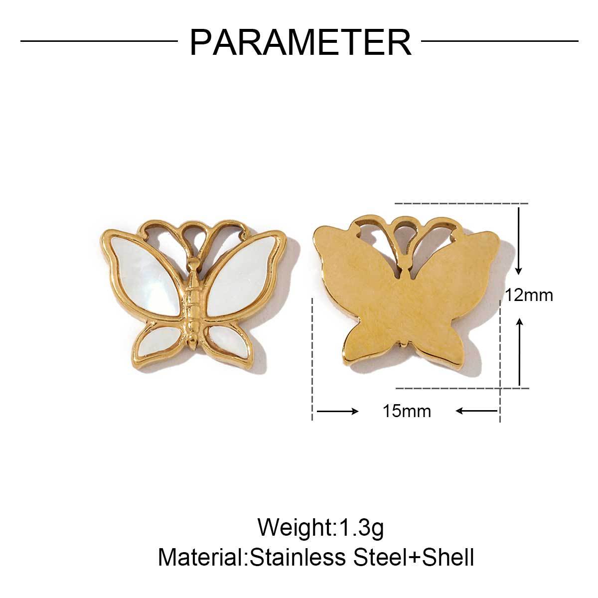 Colgante de collar de acero y titanio con circonitas y conchas