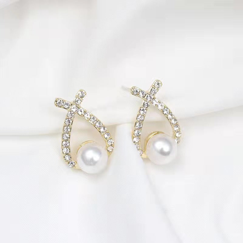 Pendientes de perlas con letras Sense Cross al por mayor