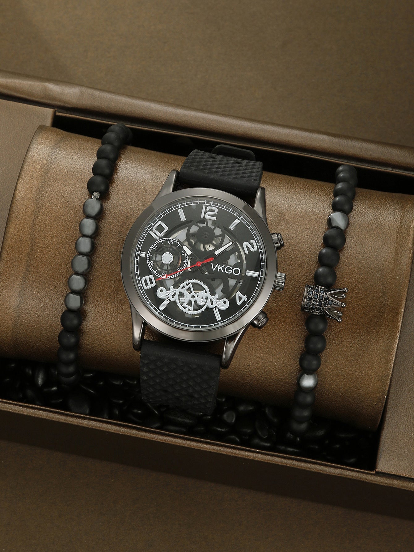 Alloy Watch Leather Strap Bracelet Set