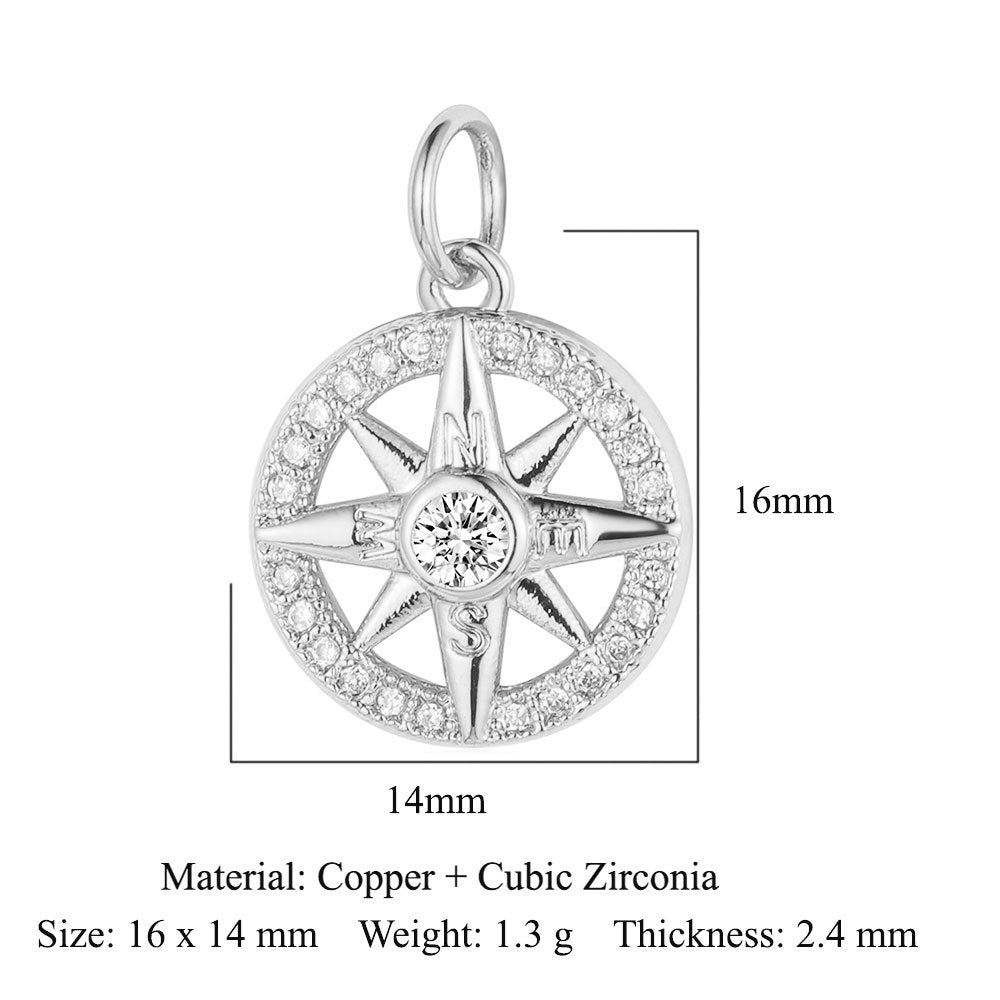 Sun Moon Stars Copper Zircon Eyes Palm Pendant