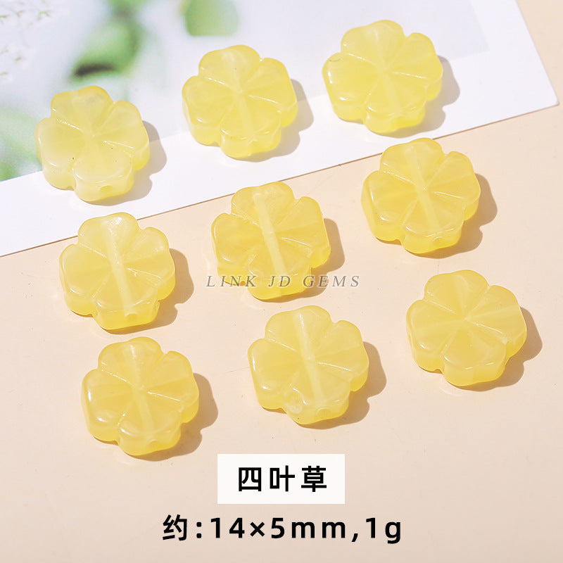 Second-generation beeswax lotus root slices flower love-shaped cross pendant
