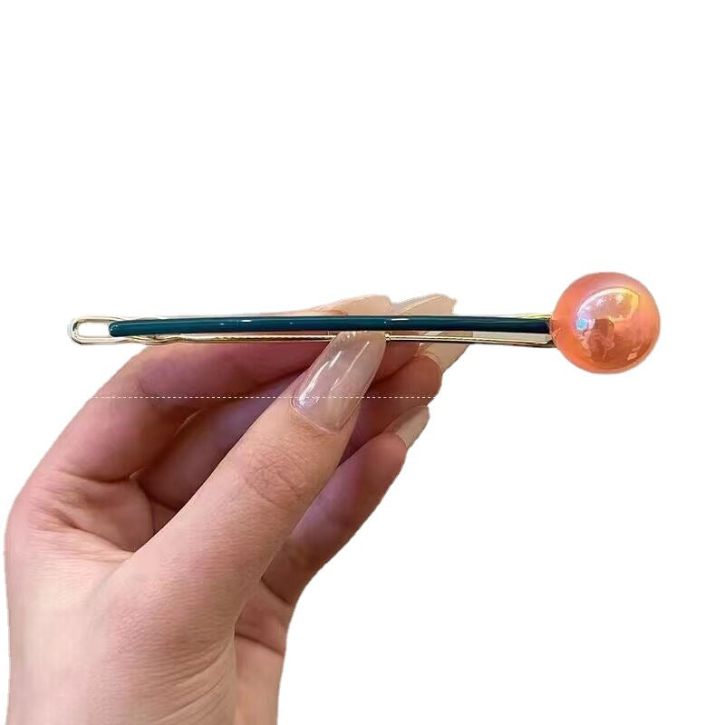 Round ball one-word clip lollipop hairpin