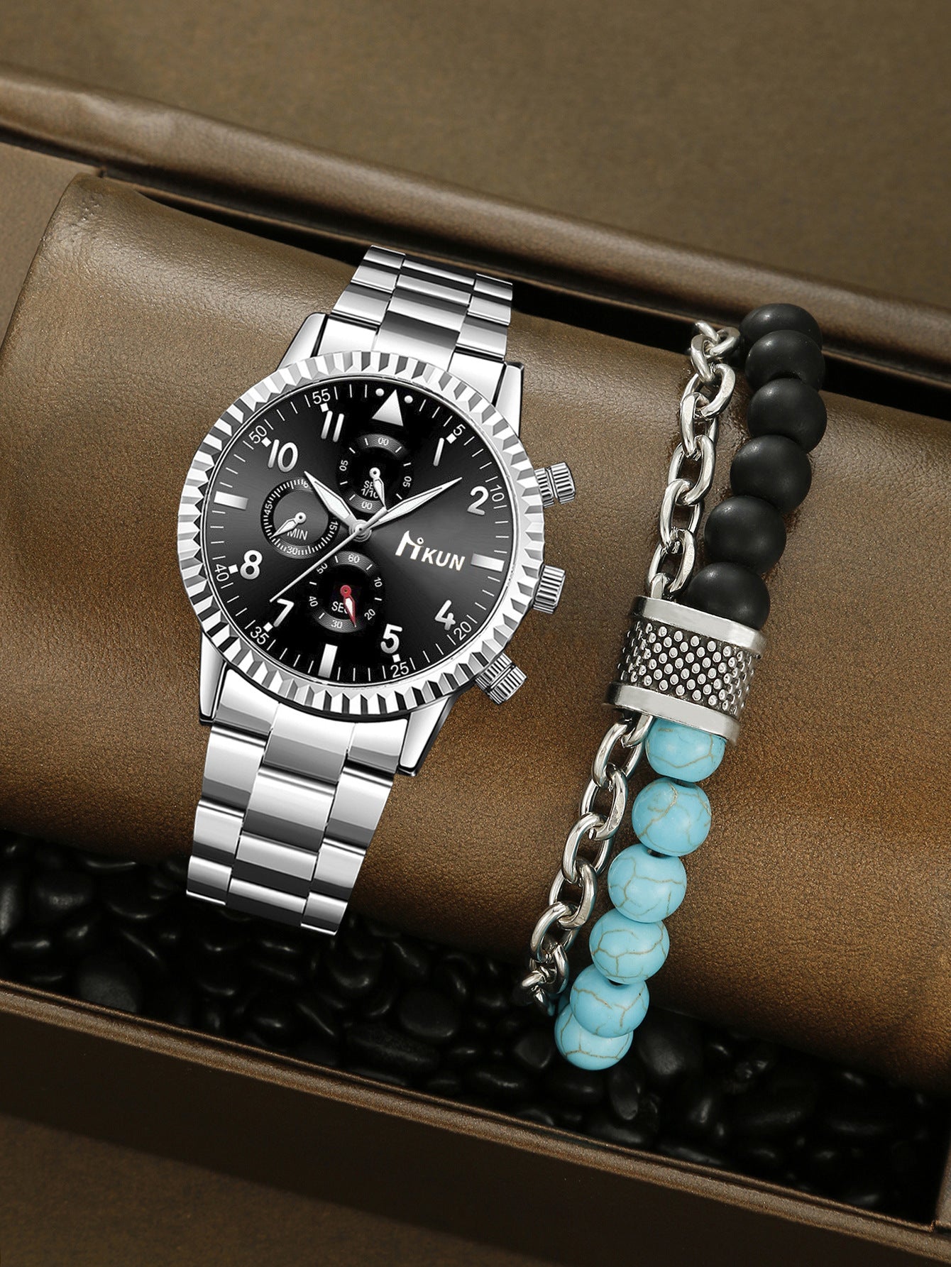 Men's Fashion Watch Bracelet Set