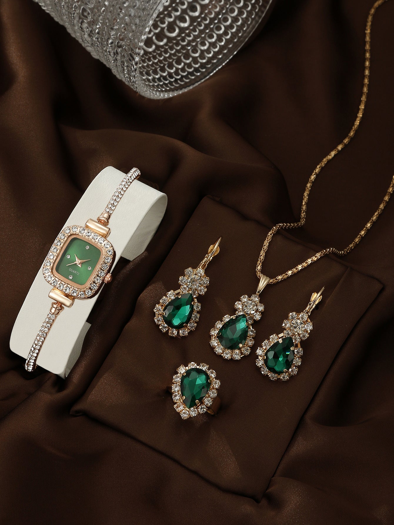 Square watch European jewelry set