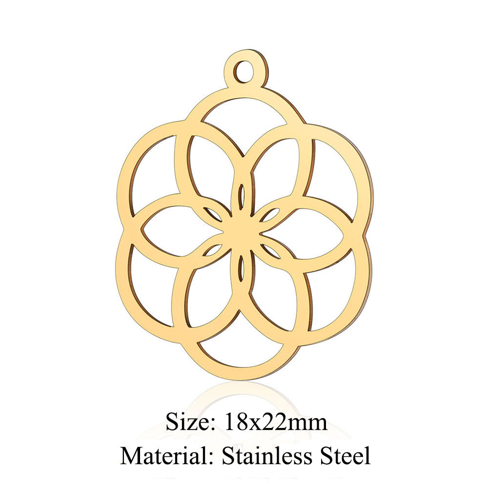 5 pcs/bag leaf flower titanium steel pendant