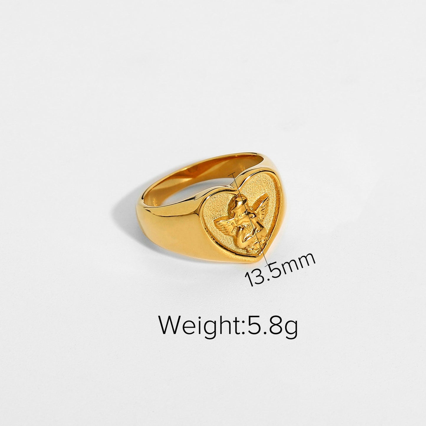 18k gold plated stainless steel Cupid ring