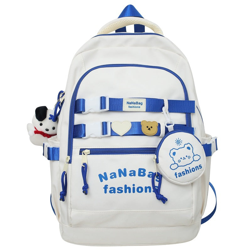 Mochila escolar mochila de gran capacidad en color contrastante