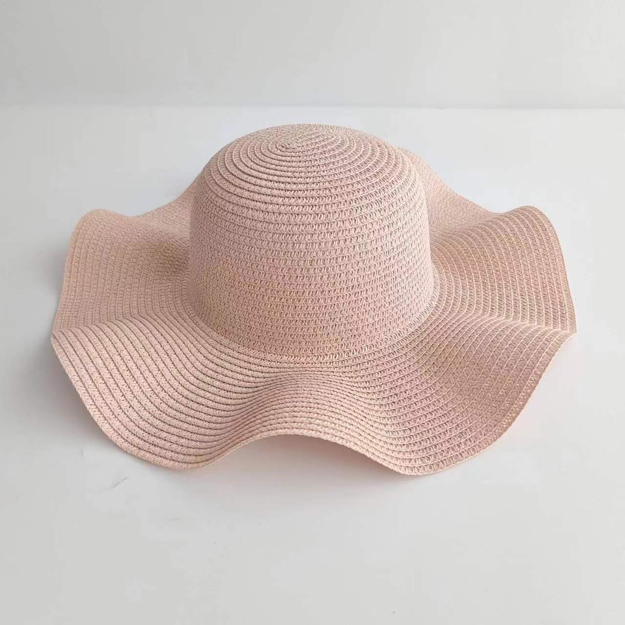 Parent-Child Wave-Edge Straw Hat