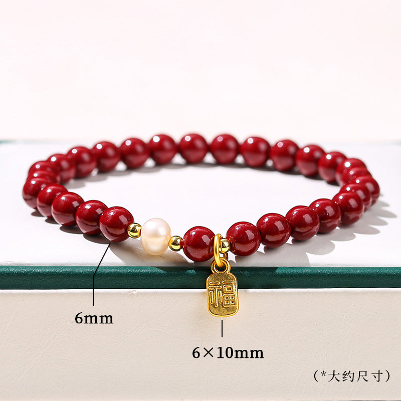 Pulsera de perlas barrocas de arena morada