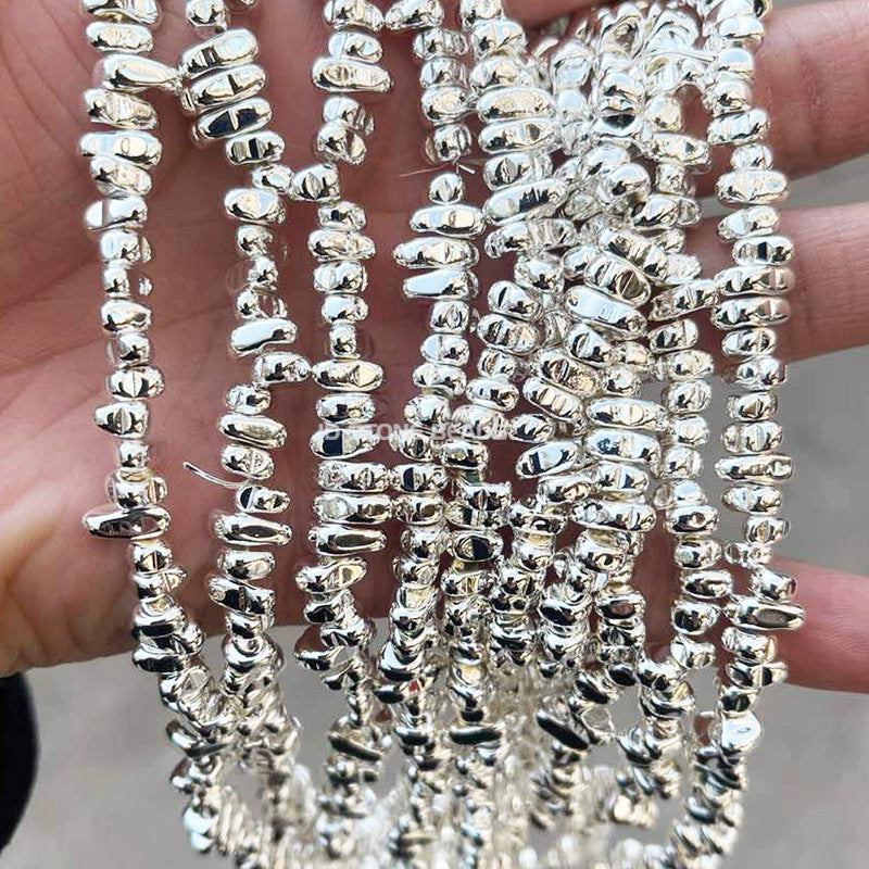 Electroplated black gallstone gravel silver