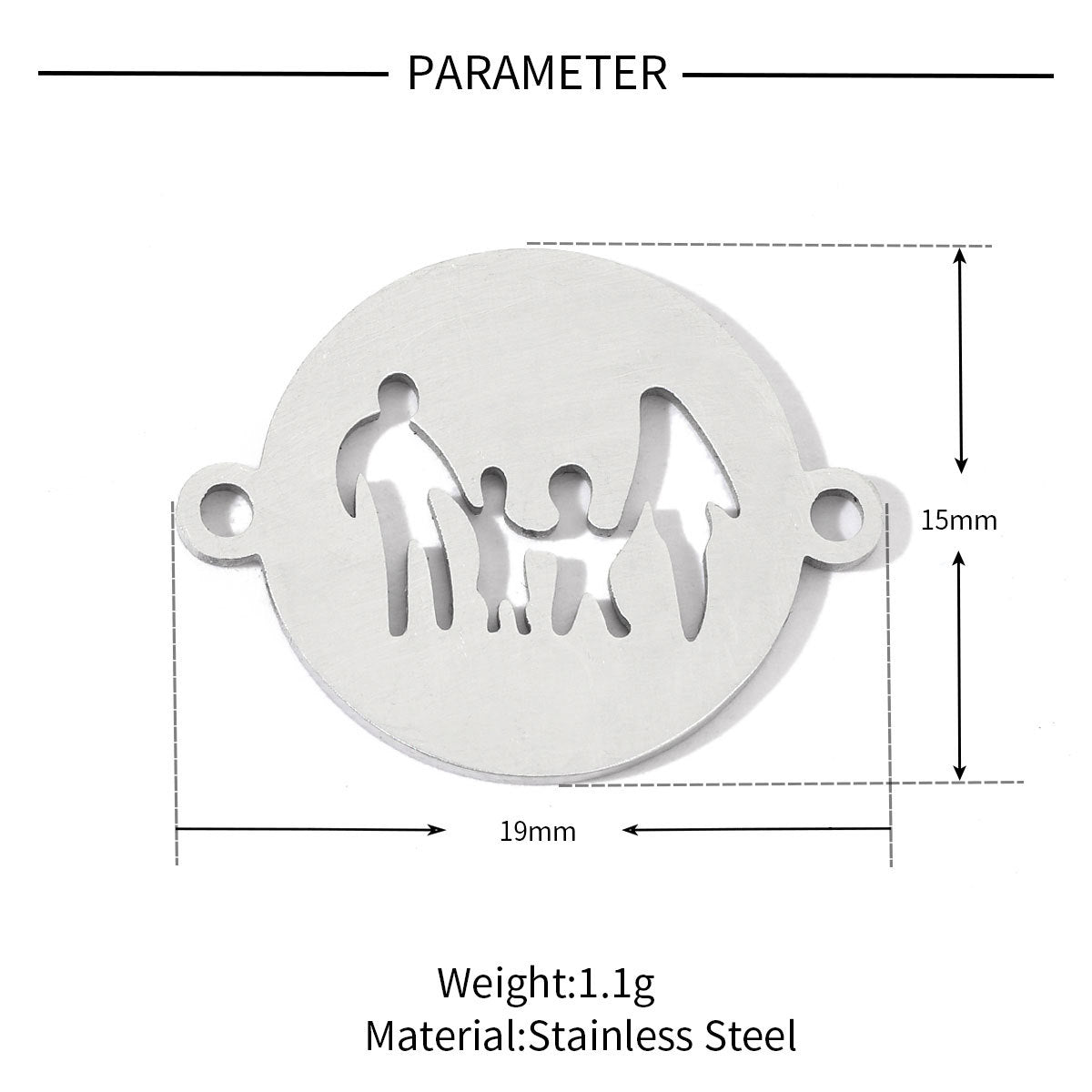 20 pcs/bag boy girl family titanium steel d pendant