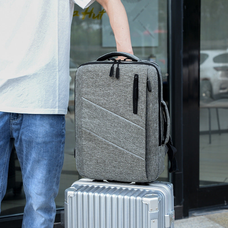 Solid color large capacity waterproof computer bag